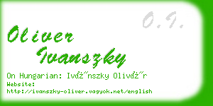 oliver ivanszky business card